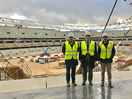 Carlos M. Jarque visits the works on the Wanda Metropolitano stadium