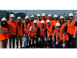 Students from the European University visit the construction project of the new Airbus headquarters campus (Madrid)