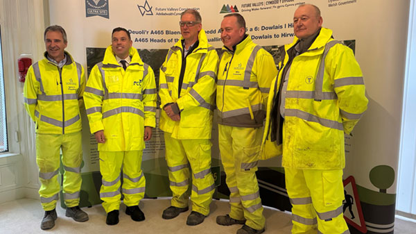 The A465 dual carriageway widening project (Wales, United Kingdom) receives a visit from the Government's Transport Minister