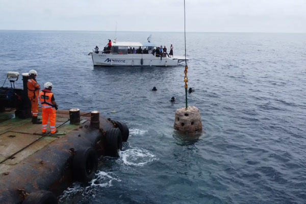 El Puerto de Torredembarra presenta un proyecto único en el mundo: la primera montaña artificial submarina de carbonato cálcico