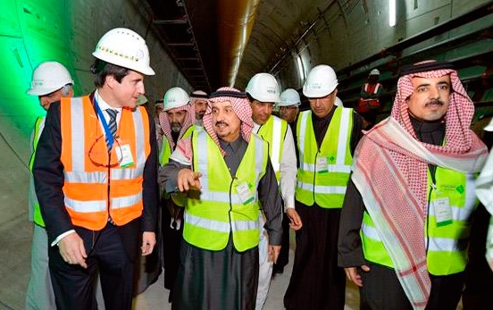 El príncipe Faisal visita el túnel de la línea 5 del metro de Riad, proyecto liderado por FCC