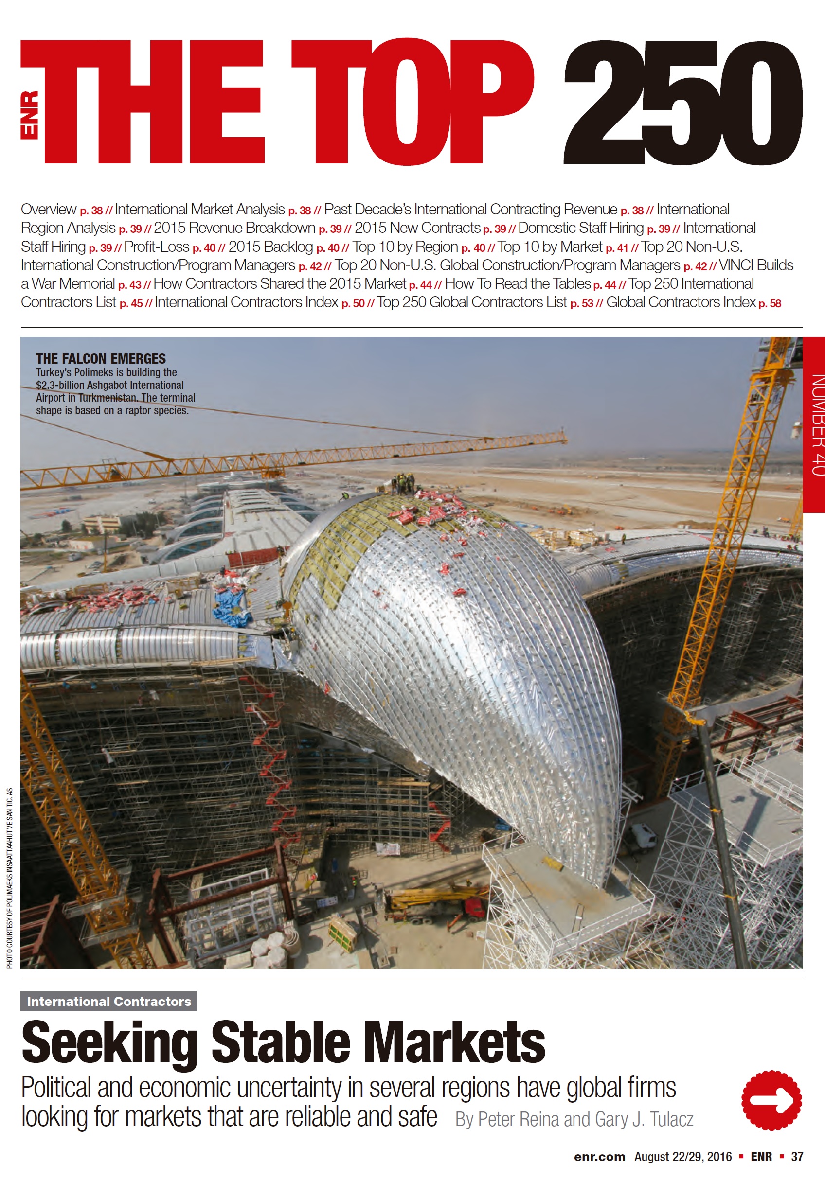 La revista ENR publica el ranking de los 250 contratistas internacionales más relevantes