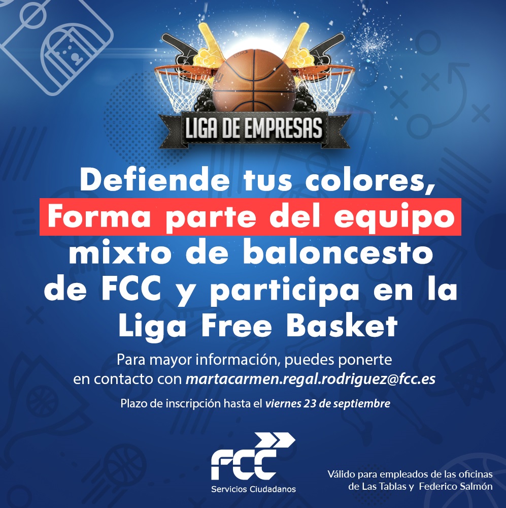 Si te gusta el deporte, este es tu momento, forma parte del equipo de baloncesto mixto de FCC
