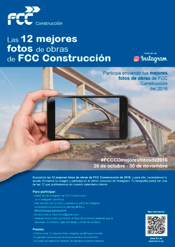 FCC Construcción busca las 12 mejores fotos de obra del año en su último concurso de Instagram