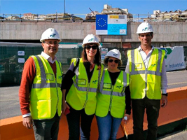 La obra del Puerto de Santa Cruz de Tenerife, ejecutada por FCC Industrial, recibe la visita de la responsable de  Fondos Europeos y de la autoridad portuaria